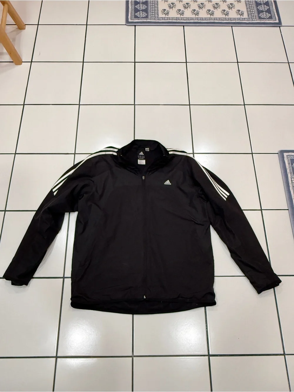 Adidas Men’s XL Black White 3 Stripe Windbreaker Track Jacket 2011 Retro